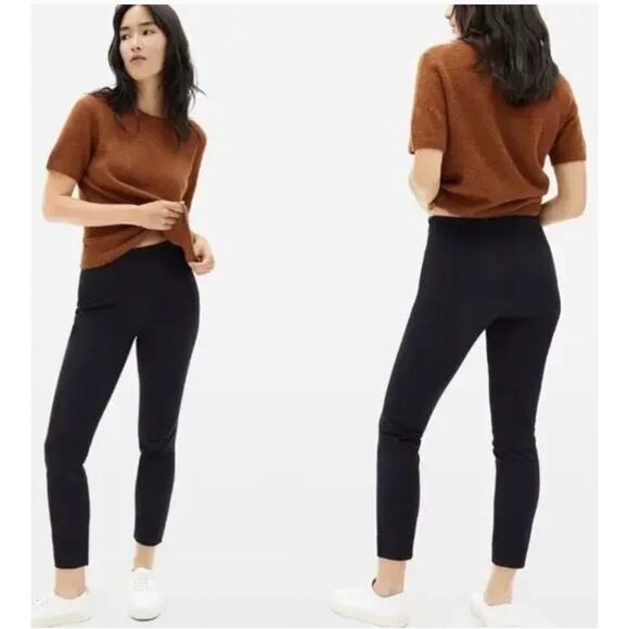 Everlane Pants Womens 0 Black Side Zip Skinny Ankle Stretch Cotton - Picture 1 of 9